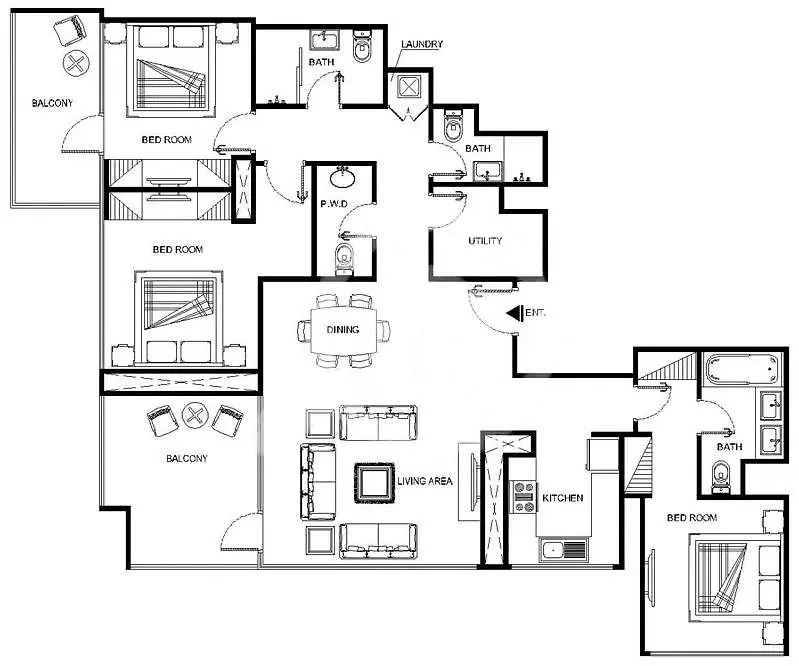 Apartmán 3Br And Maids Burj Khalifa And Fountain View For 8 Guests Dubaj